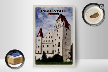 Panneau en bois villes Ingolstadt décoration nouveau château 12x18 cm 2