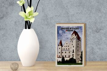 Panneau en bois villes Ingolstadt décoration nouveau château 12x18 cm 3