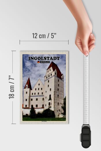 Panneau en bois villes Ingolstadt décoration nouveau château 12x18 cm 4