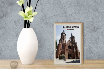 Panneau en bois villes Kaiserslautern décoration église 12x18 cm 3