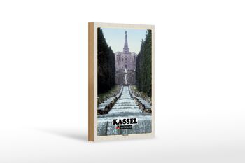 Panneau en bois villes Kassel Wilhelmshöhe décoration architecturale 12x18 cm 1