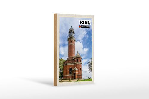 Holzschild Städte Kiel Leuchtturm Architektur Dekoration 12x18 cm