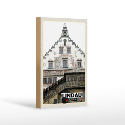 Holzschild Städte Lindau Rathaus Architektur Dekoration 12x18 cm