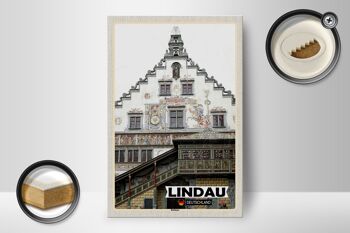 Panneau en bois villes Lindau mairie architecture décoration 12x18 cm 2