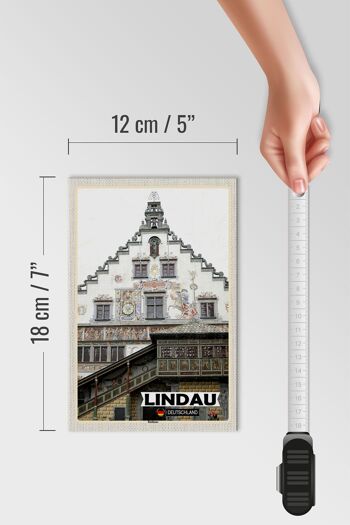 Panneau en bois villes Lindau mairie architecture décoration 12x18 cm 4