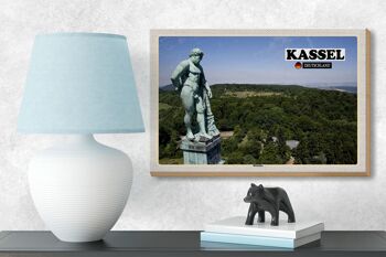 Panneau en bois villes Kassel Hercules sculpture décoration 18x12 cm 3