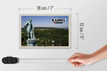 Panneau en bois villes Kassel Hercules sculpture décoration 18x12 cm 4