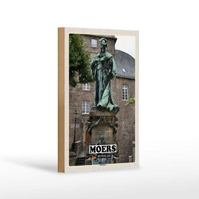 Cartel de madera ciudades de Moers Elector escultura decorativa 12x18 cm