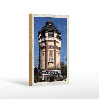 Holzschild Städte Mönchengladbach Neuer Wasserturm 12x18 cm