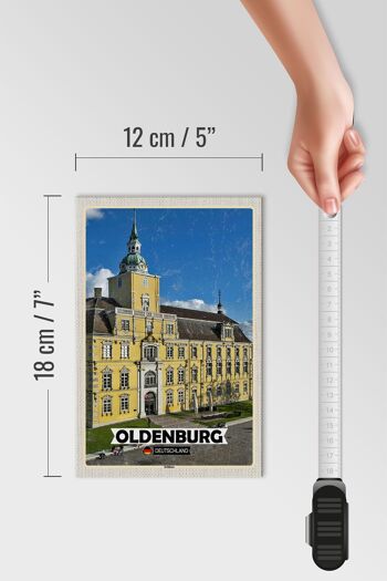 Panneau en bois villes décoration architecture château d'Oldenbourg 12x18 cm 4