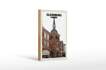 Panneau en bois villes Oldenburg Lappan architecture décoration 12x18 cm 1