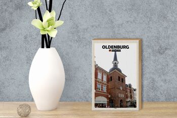 Panneau en bois villes Oldenburg Lappan architecture décoration 12x18 cm 3
