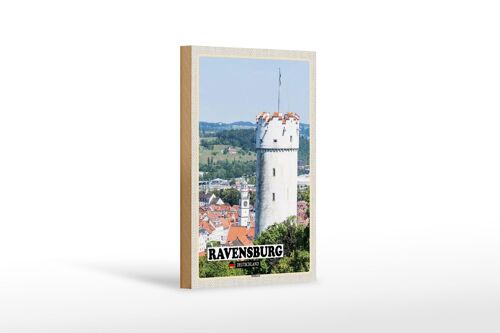 Holzschild Städte Ravensburg Mehlsack Architektur 12x18 cm