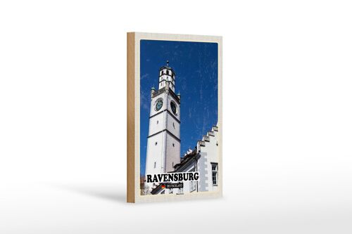 Holzschild Städte Ravensburg Blaserturm Architektur 12x18 cm