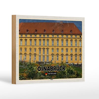 Cartel de madera ciudades Castillo de Osnabrück decoración medieval 18x12 cm