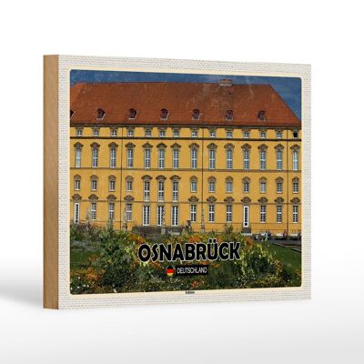 Holzschild Städte Osnabrück Schloss Mittelalter Dekoration 18x12 cm