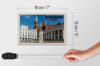 Panneau en bois villes Schwerin place du marché architecture 18x12 cm 4