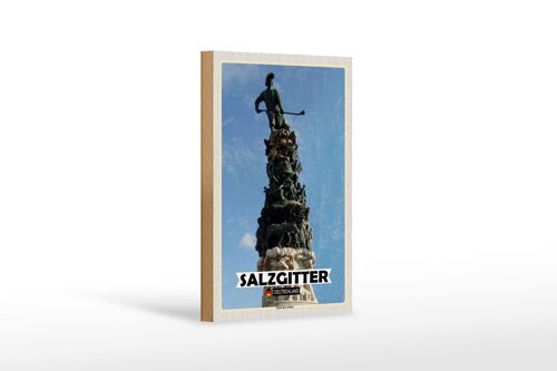 Holzschild Städte Salzgitter Turm der Arbeit Dekoration 12x18 cm