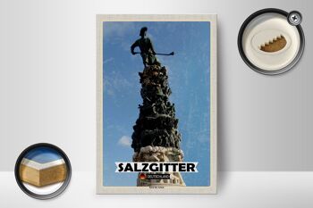 Panneau en bois villes Salzgitter Tour du Travail décoration 12x18 cm 2