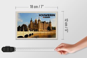 Panneau en bois villes Schwerin château architecture décoration 18x12 cm 4