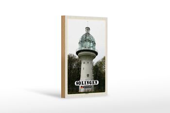Panneau en bois Villes Solingen Light Tower Architecture 12x18 cm 1