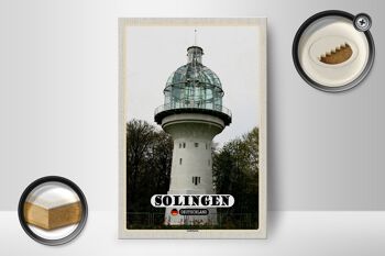 Panneau en bois Villes Solingen Light Tower Architecture 12x18 cm 2