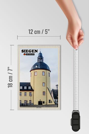 Panneau en bois villes Siegen, décoration de bâtiment du château inférieur 12x18 cm 4