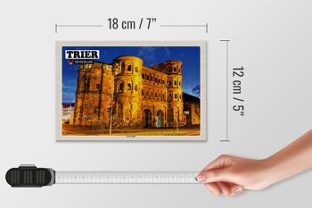 Panneau en bois villes Trèves Porta Nigra décoration vieille ville 18x12 cm 4