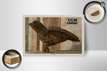 Panneau en bois villes Ulm Ulmer Sparrow décoration sculpture 18x12 cm 2