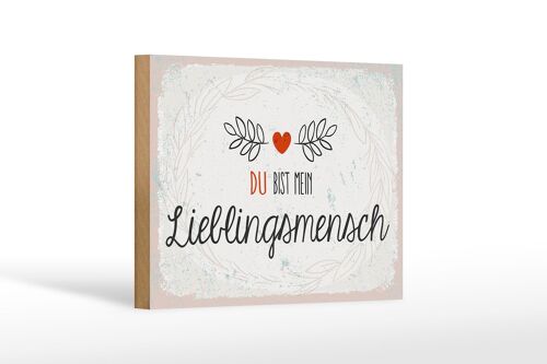 Holzschild Spruch Du mein Lieblingsmensch Herz 18x12 cm Dekoration