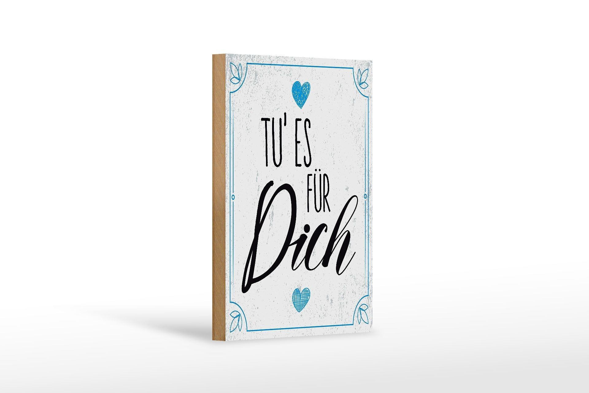 Cartello in legno con scritta Fallo per te Cuore Famiglia Amore 12x18 cm