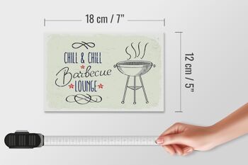 Panneau en bois disant Chill & Chill Barbecue Lounge 18x12 cm décoration 4
