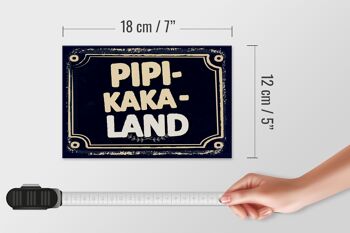Panneau en bois disant drôle Pipi-Kaka-Land 18x12 cm décoration cadeau 4