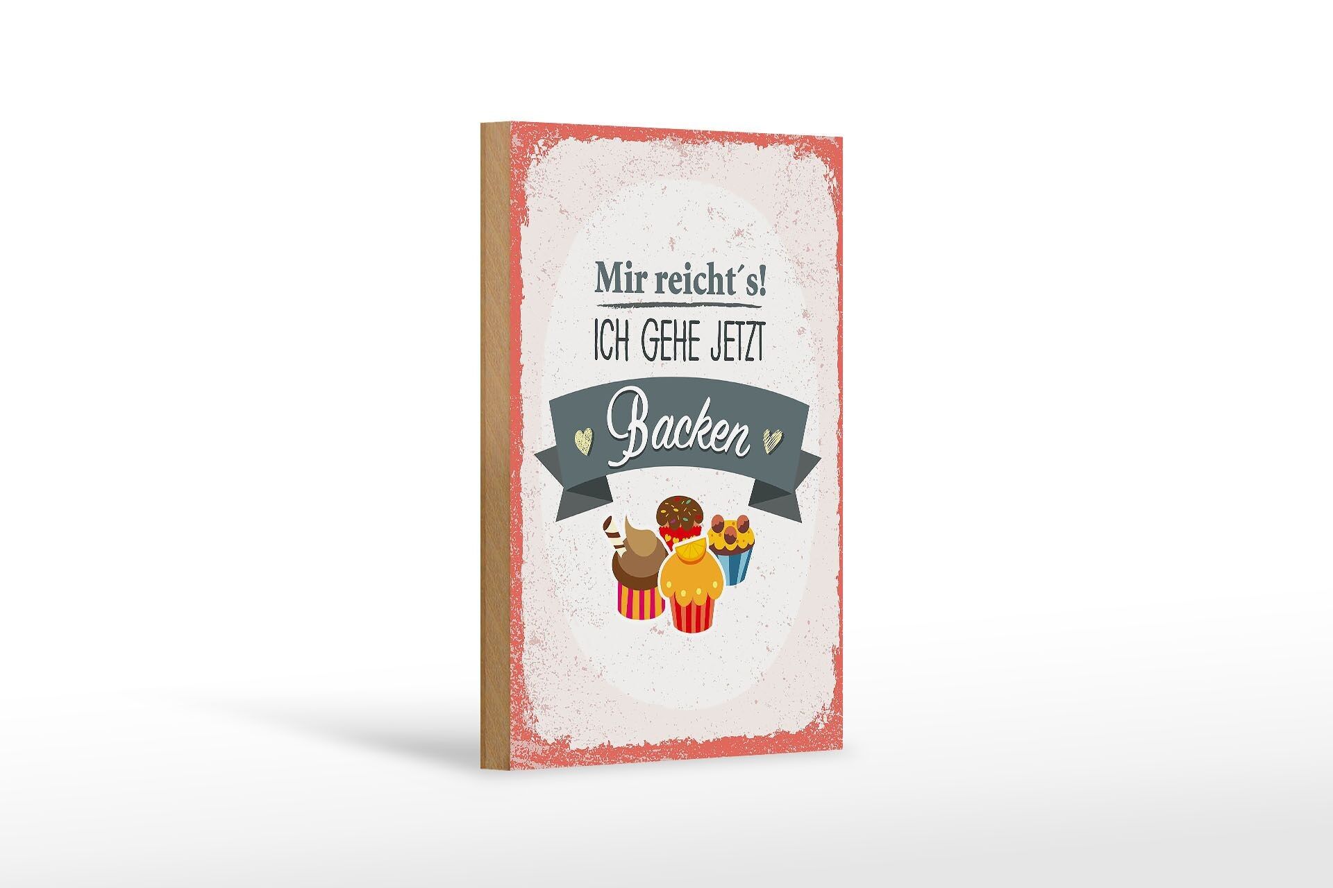 Cartello in legno con scritta "Ne ho abbastanza, vado a cuocere" rosso 12x18 cm