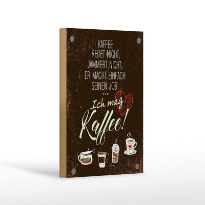 Cartello in legno con scritta "Mi piace il caffè" cuore 12x18 cm decorazione regalo