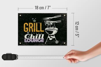 Panneau en bois indiquant Grill & Chill Lounge 5 étoiles, décoration 18x12 cm 4