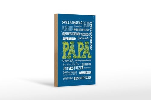 Holzschild Spruch Papa Superheld Vorbild Beschützer 12x18 cm
