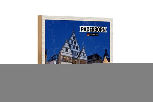 Holzschild Städte Paderborn Rathaus Altstadt Dekoration 18x12 cm