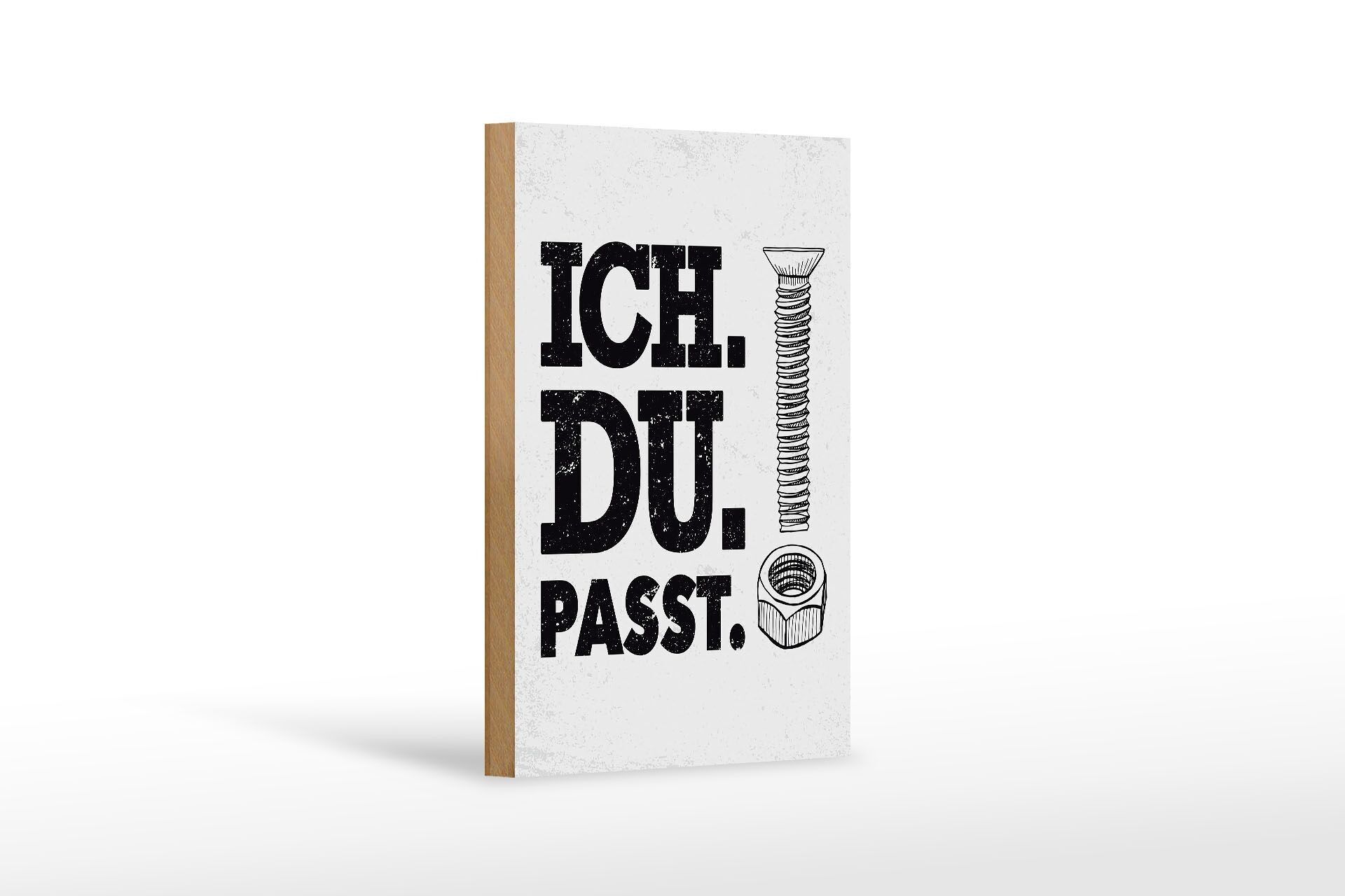 Cartello in legno con scritta I You Pass Vite Dado 12x18 cm