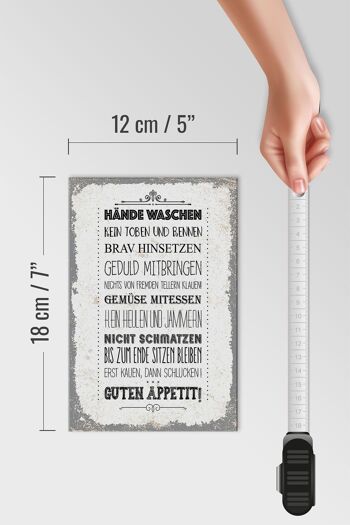 Panneau en bois disant "Lavez-vous les mains, ne vous déchaînez pas", 12x18 cm 4