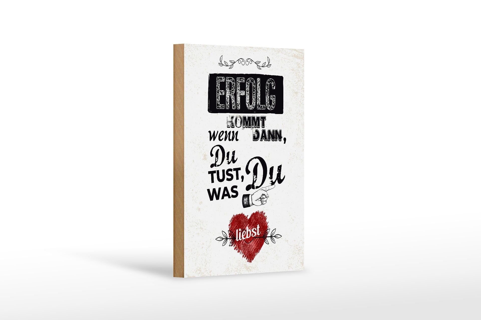 Cartello in legno con scritta "successo e poi fai ciò che ami" 12x18 cm