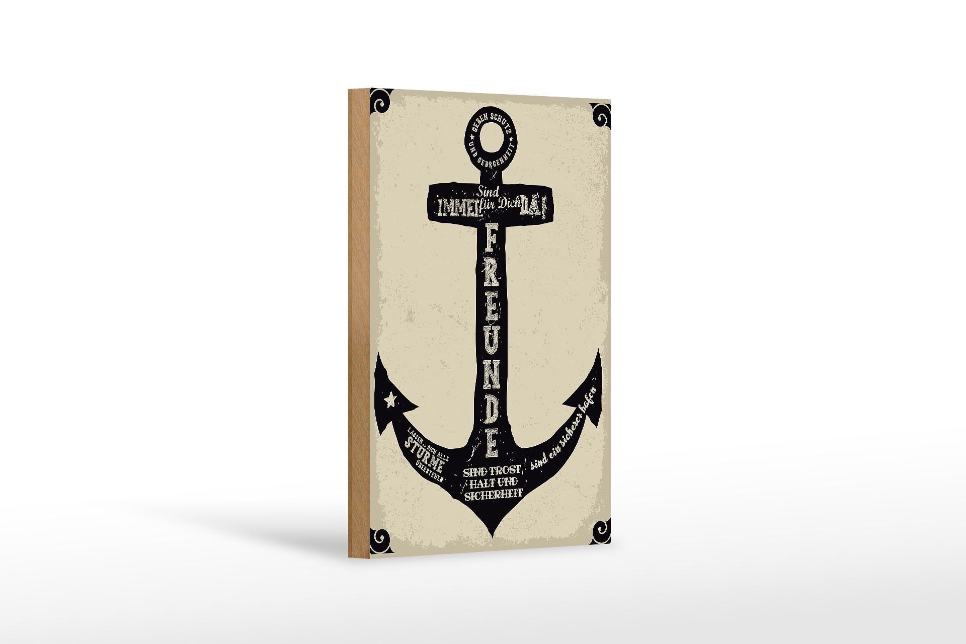 Cartello in legno con scritta amici ancora comfort fermata sicurezza 12x18 cm