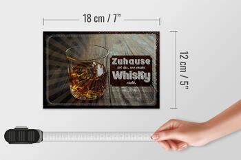 Panneau en bois disant "La maison est là où se trouve mon whisky" 18x12 cm 4