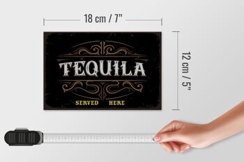 Panneau en bois disant Tequila servie ici 18x12 cm décoration 4