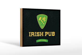 Panneau en bois disant Irlande Irish pub 18x12 cm décoration 1