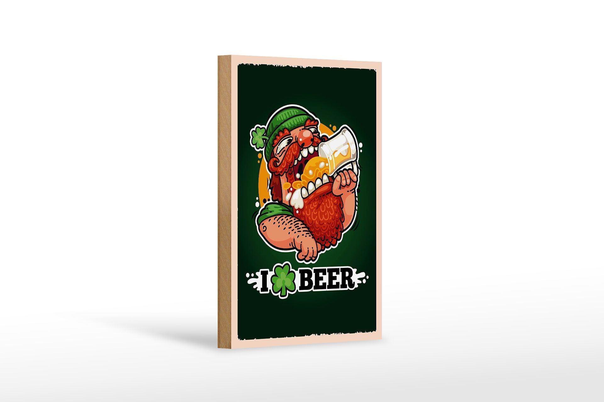 Cartello in legno con scritta I love Beer Beer 12x18 cm regalo