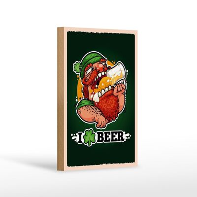 Cartello in legno con scritta I love Beer Beer 12x18 cm regalo