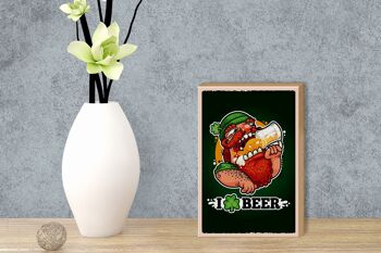 Panneau en bois disant I love Beer Beer 12x18 cm cadeau 3