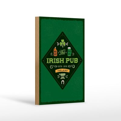 Cartello in legno con scritta Irlanda Irish Pub Whisky Birra 12x18 cm