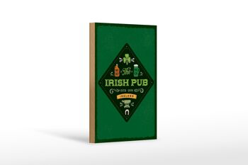 Panneau en bois indiquant Irlande Irish Pub Whisky Beer 12x18 cm 1